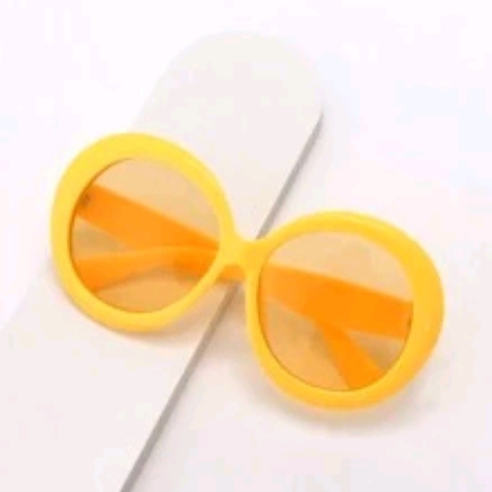 NEW Yellow Oversize Round Fashion Sunglasses